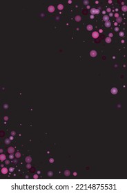 Purple Glitter Vector Texture on a Black. Pink Glow Pattern. Golden Christmas and New Year Snow. Purple Explosion of Confetti. Star Dust. Abstract Flicker Background with a Party Lights Design.