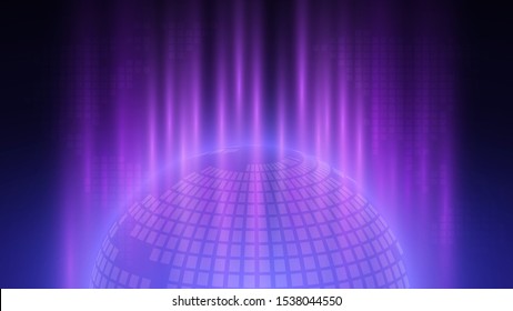 purple global technology vector background,virtual technology concept,cyberspace with world map,global network system