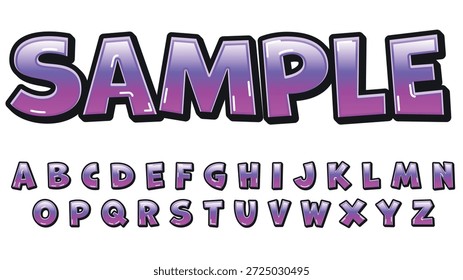 Efeito de Texto Gel Brilhante Roxo