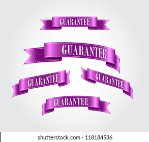 Purple glossy silky ribbon Guarantee tags collection