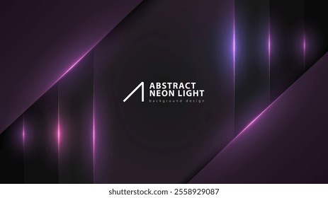 Purple glow line abstract minimal neon background, vector glowing straight line. Black layers background illuminated with line light effect. Blue futuristic wallpaper. Luxury digital design