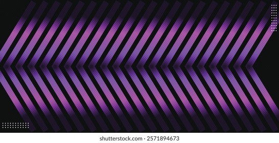 Purple glow lines gradient 3d isolated on black background.Vector illustration