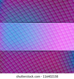Purple Glowing Card with Horizontal Line Label. Place for Text.