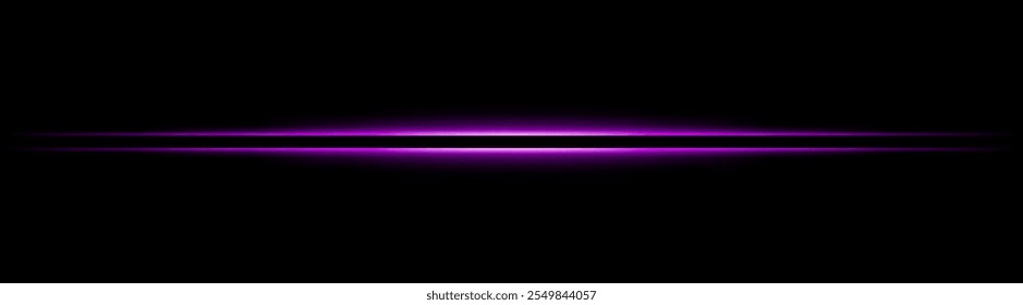 Purple glowing horizontal light beam. Sleek, sharp design with warm tones for sci-fi or futuristic effects. Ideal for abstract backgrounds, light transitions, or neon-inspired visuals