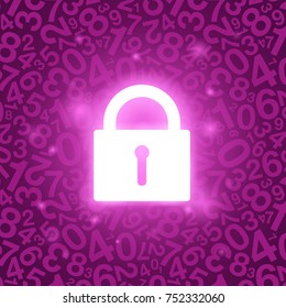 purple glowing lock