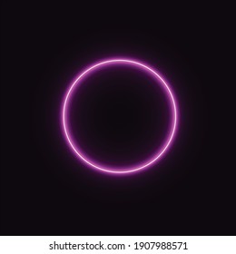 
Purple glowing neon circle abstraction for advertising
