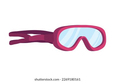 purple goggles dive isolated icon