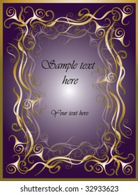 purple and gold abstract floral background