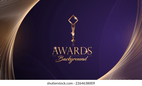 Purple Gold Award Background, luxury graphic. Abstract Background, Royal Premium Design Template.  Amazing Flyer and Brochure Artwork. New Certificate Design. 