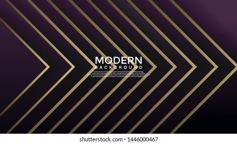 Purple and gold color vector background overlap layer geometric