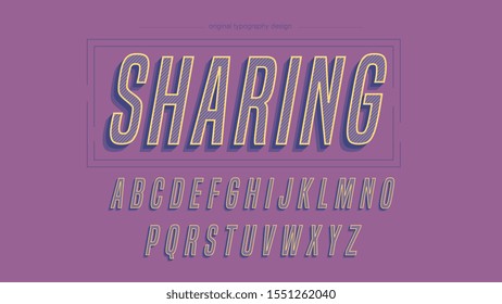 Purple Gold Colorful Modern Italic Bold Stripes Artistic Font Typography Design