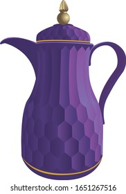 Purple and Gold Geometric Tea and Arabic Coffee Pot