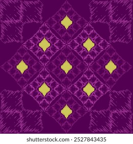 purple and gold ikat seamless patterns ,geometric,   native,  tribal,  boho , motif,  Aztec design for textile fabric carpet