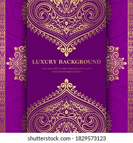 Purple Gold Indian Background Luxury Pattern Stock Vector (Royalty Free ...