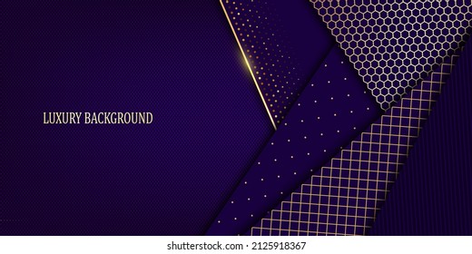 Purple and gold luxury background. Vector illustration.