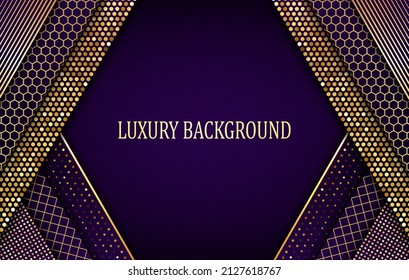 Purple and gold luxury background. Vector illustration.
