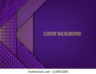 Purple and gold luxury background. Vector illustration.