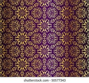 Purple and gold seamless arabesque (Eps10);