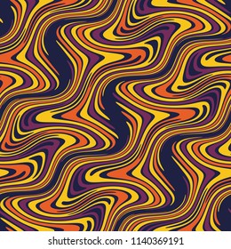 Purple And Gold Swirls Motif. Seamless Pattern.