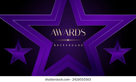 Purple golden royal awards graphics background. Elegant modern template with classy shine.