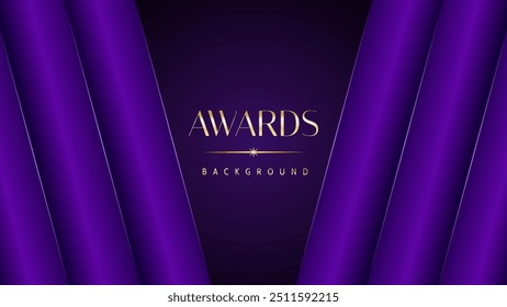 Fundo gráfico roxo dourado real prêmios. Elegante modelo moderno com brilho elegante.