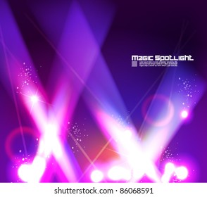 purple golden spotlight effect vector background design