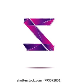 purple gradient abstract icon logo letter sign isolated on white background