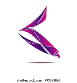 purple gradient abstract icon logo letter sign isolated on white background