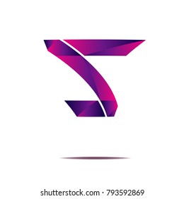 purple gradient abstract icon logo letter sign isolated on white background