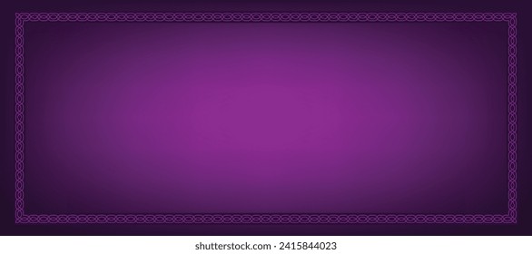 Purple gradient abstract vector background with decorative border.