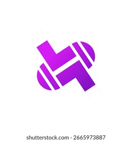 Purple Gradient Abstract X Icon Logo