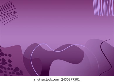 purple gradient background with abstract transparent shapes, linear elements, decorative design