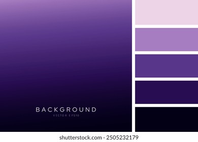 Purple gradient background color transition with palettes, vector design