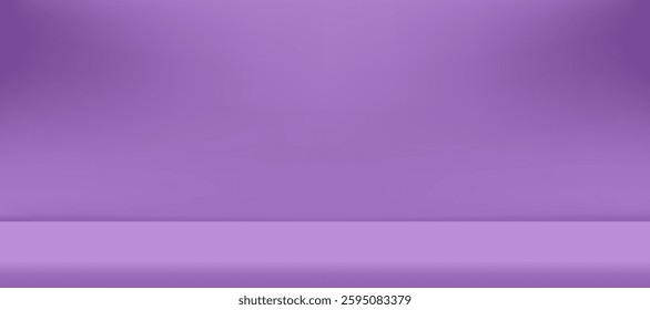 Purple gradient background, empty studio room illustration