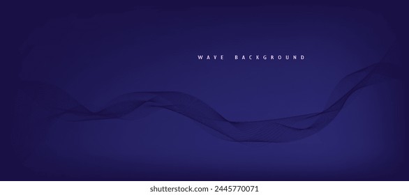 Purple gradient background with flowing wave lines. Futuristic technology concept. Vector illustration
