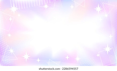 purple gradient background with glitter geometric shapes