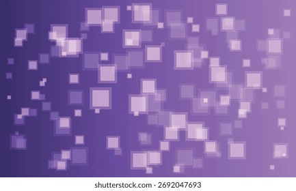 Purple gradient background with scattered squares abstract