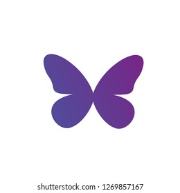 Purple gradient Butterfly Logo icon. vector illustration isolated on white background. clean design.