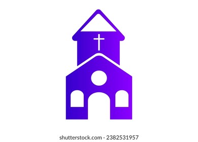 Purple gradient church stretched high vector