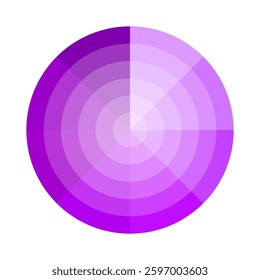 Purple gradient circle. Abstract round shape. Geometric radial design. Vector illustration.