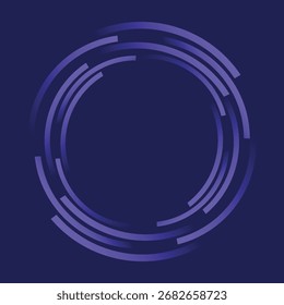 Logotipo de tecnología de línea de círculo degradado púrpura. Plantilla de logotipo tecnológico