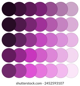 Violette Gradientenkreise. Design überlappender Kugeln. Übergang von Lavendel zu Pflaume. Vektorillustration. EPS 10.