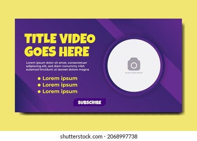 purple gradient color of editable thumbnail video template.