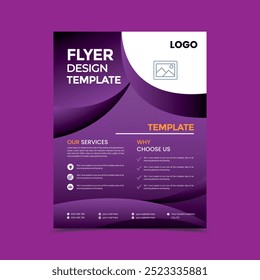 violetter Farbverlauf Flyer Schablone Design