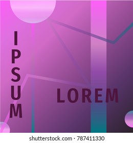 Purple gradient concept of magazine or book cover, background, banner, poster, flyer or leaflet in modern minimal design with geometric shapes and text sample.