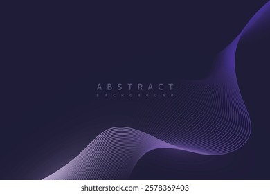 purple gradient curve line pattern vector illustration shiny on dark background. premium abstract background eps10