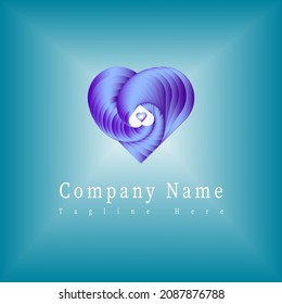 Purple gradient effect love icon beauty design logo