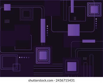 Purple gradient geometrical shapes on dark background