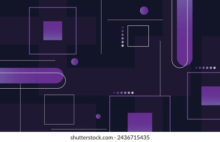 Purple gradient geometrical shapes on dark background