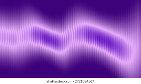 Fundo de onda de vidro gradiente roxo com fluxo de fitas de luz e linhas verticais macias moderno abstrato vetor design